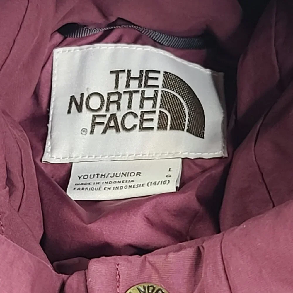 The North Face Boy's Burgundy Sierra 600 Goose Down Hooded‎ Puffer Jacket Size L